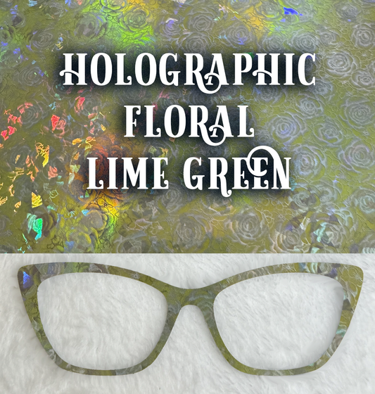 Holographic Floral | Lime Green