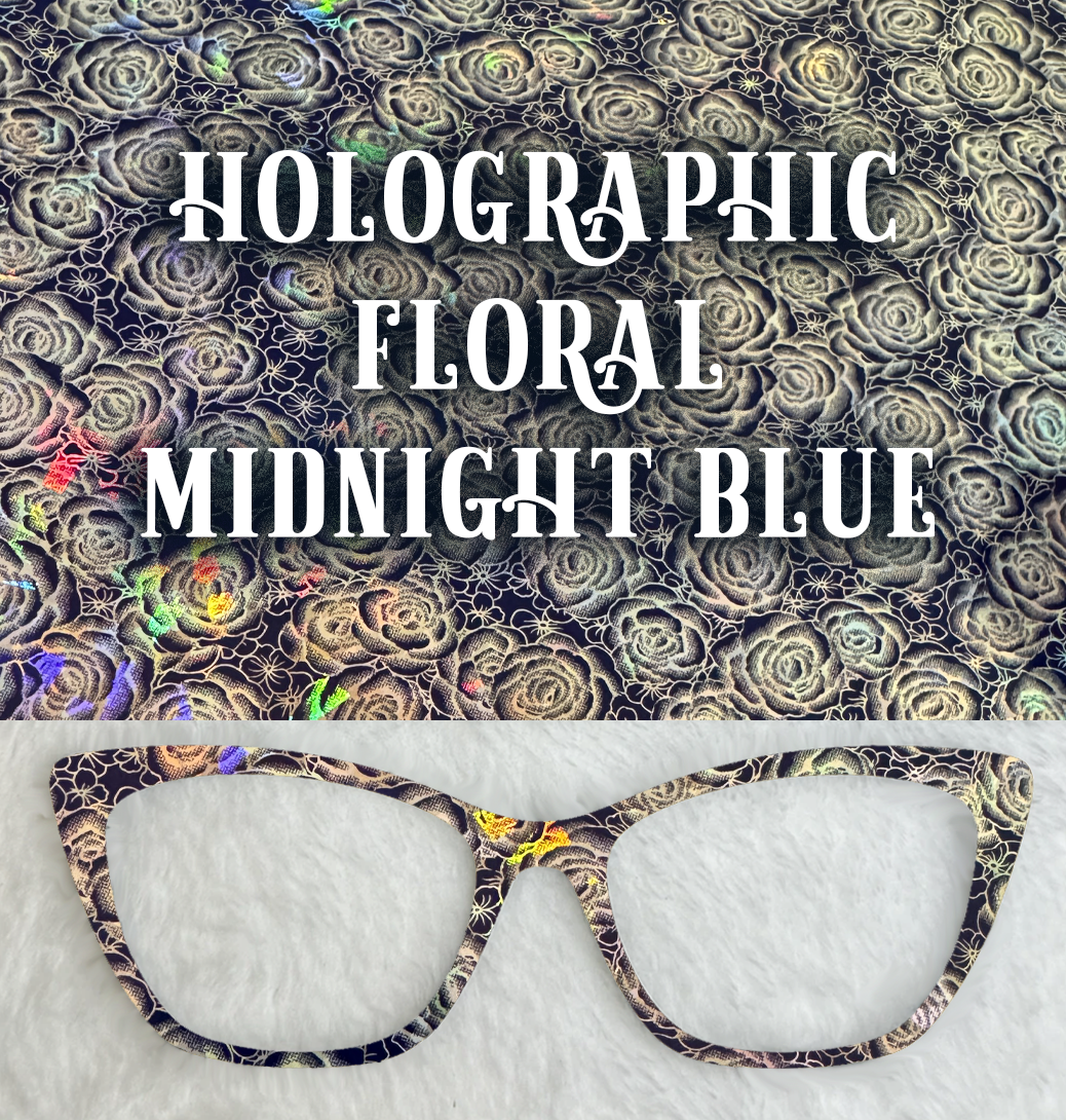 Holographic Floral | Midnight Blue