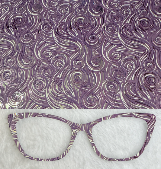Mirrored White and Purple Swirls