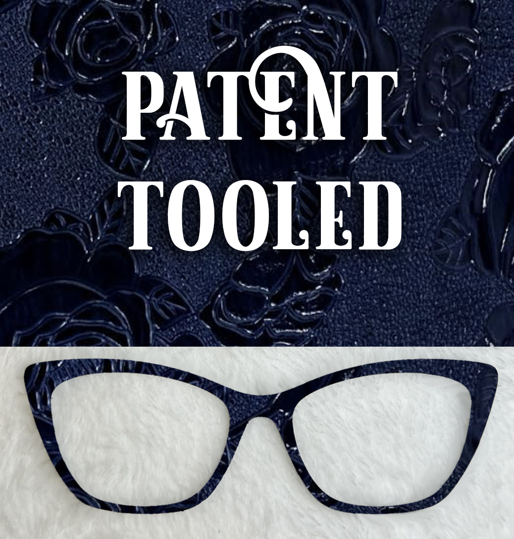 Patent Tooled Faux | Navy