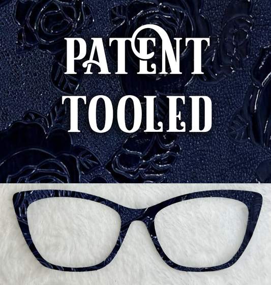 Patent Tooled Faux | Navy