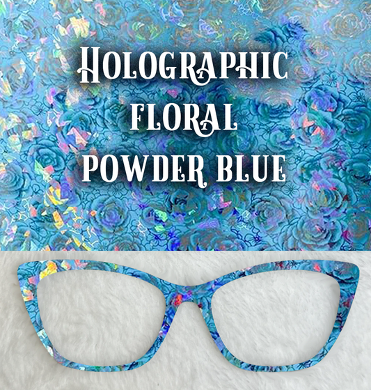 Holographic Floral | Powder Blue