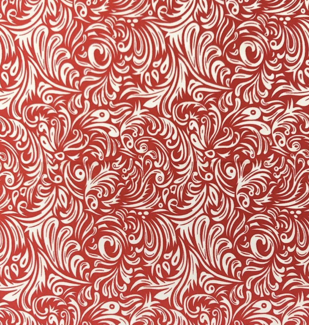 Red and White Feathered
