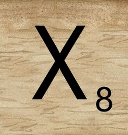 8x8 Scrabble Letters | X